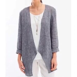 J Jill Pure Jill Linen Waterfall Cardigan Small